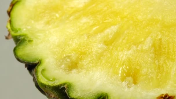 Affettato Pezzi Deliziosi Frutti Ananas Cibo Tropicale Ruota — Video Stock