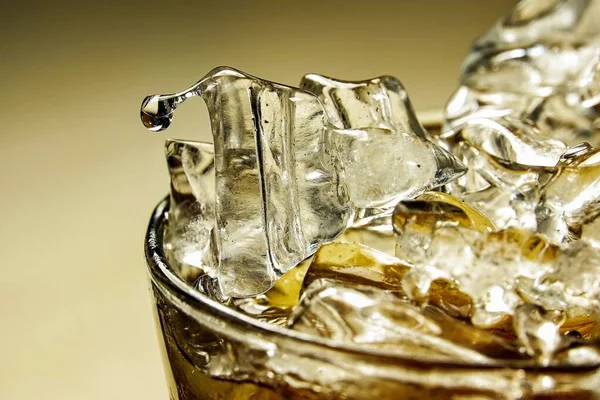 Glass Whiskey Ice Drink — Stock Photo, Image