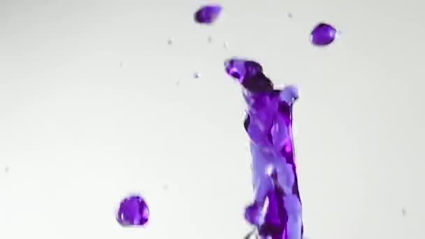 超慢速水花飞溅在白色土拨鼠身上的运动 — 图库视频影像