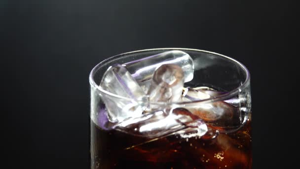 Filling Cup Coca Close Macro Shot Bubbles Soda Red Epic — Stock Video