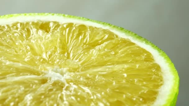 Makro Skott Apelsin Frukt Och Rotera Närbild Färsk Citrus Apelsin — Stockvideo