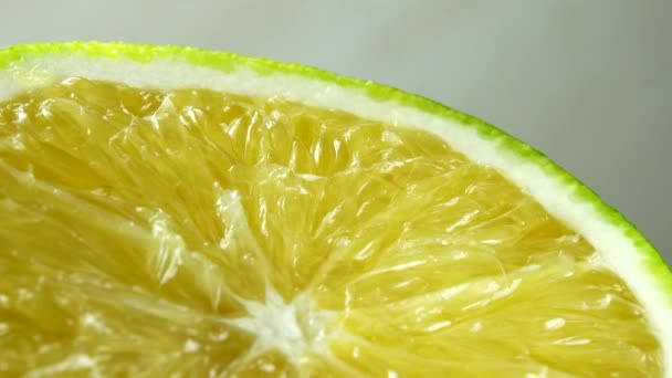 Makró Lövés Narancs Gyümölcs Forgás Close Friss Citrus Narancs Gránit — Stock videók