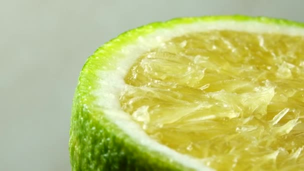 Makro Skott Apelsin Frukt Och Rotera Närbild Färsk Citrus Apelsin — Stockvideo