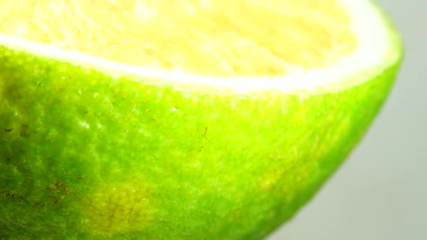 Macro Shot Van Sinaasappel Fruit Rotate Close Verse Citrus Oranje — Stockvideo