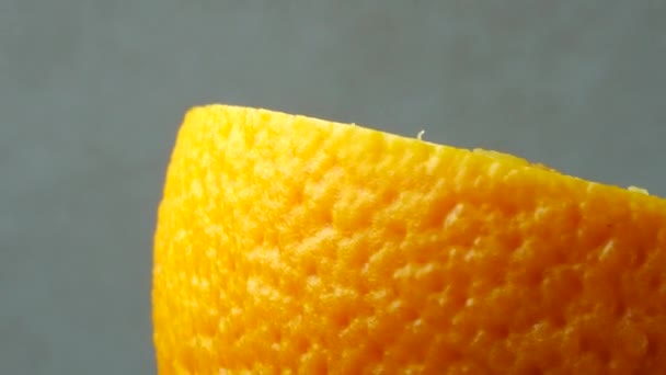 Macro Shot Dari Buah Jeruk Pusar Dan Rotate Close Fresh — Stok Video