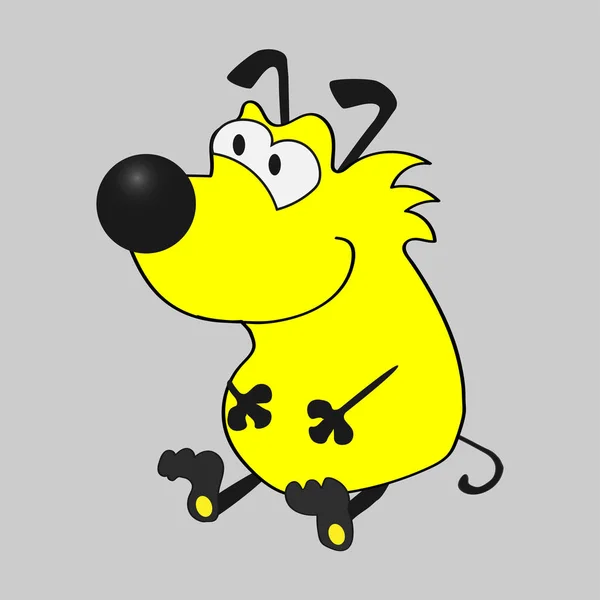 Śliczny zabawny pies, ilustracja wektor kreskówki. Śmieszny pies, szczeniak — Wektor stockowy