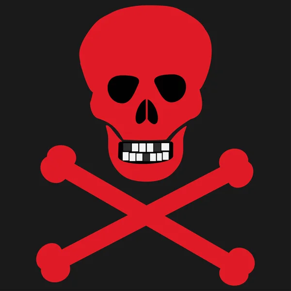 Crossbones / Calavera de la muerte, peligro o envenenamiento icono plano para aplicaciones y sitios web — Vector de stock