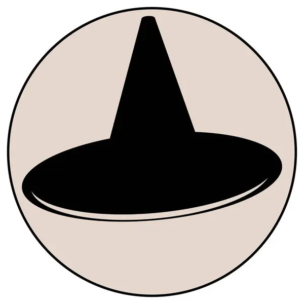 Alter schwarzer Hut. Gestaltungselement für Halloween. — Stockvektor