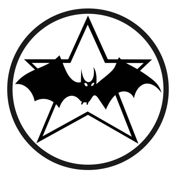 The bat on the security symbol. Halloween building — Stock Vector