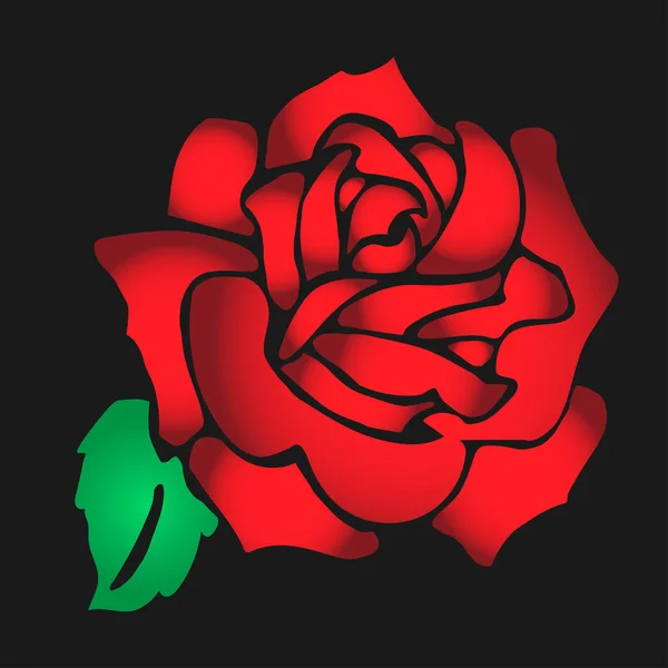 Hermosa rosa roja — Vector de stock