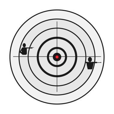 Atış için görüş. Atış galerisi etiketi tanımlaması. 