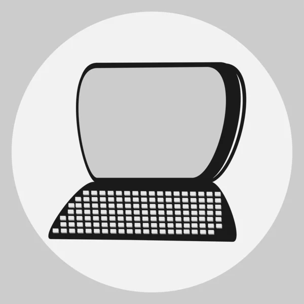 Vektör laptop. Düz stil kişisel bilgisayar. Masaüstü bilgisayarı. Bilgisayar simgesi arkaplanda izole edildi