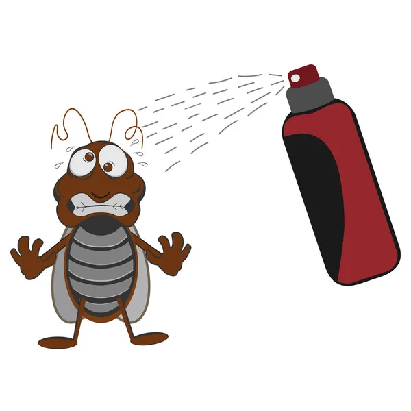 スプレーエアゾールは昆虫を殺す 殺虫剤は害虫を殺す — ストックベクタ