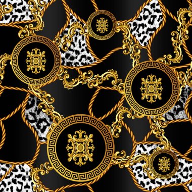 Siyah arkaplan versace biçiminde altın barok kare tasarımı