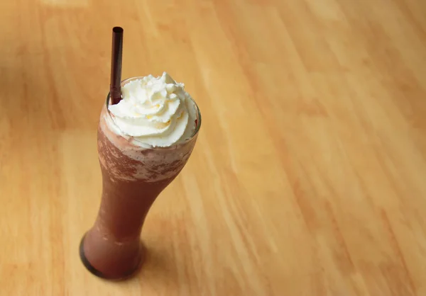 Ice Cocoa Wooden Table — Stock Photo, Image