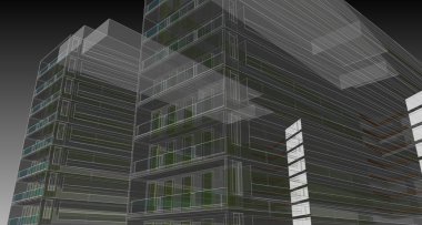 Soyut mimari çizim, illüstrasyon