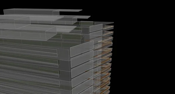 Абстрактный Архитектурный Эскиз Иллюстрация — стоковое фото