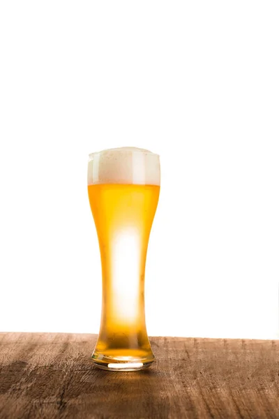 Склянка Пива Білому Фоні — стокове фото