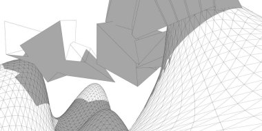 Soyut mimari çizim, illüstrasyon