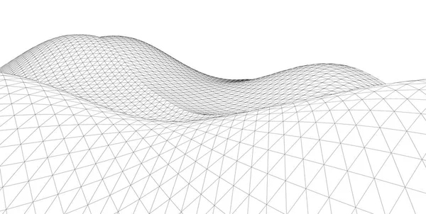 Streszczenie terenu Wireframe krajobraz tło. — Zdjęcie stockowe