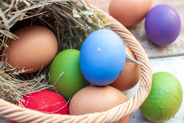 Primo piano di uova di Pasqua colorate — Foto Stock