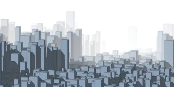 Schizzo panoramico del paesaggio urbano. Schizzo di architettura - Illustrazione 3D — Foto Stock