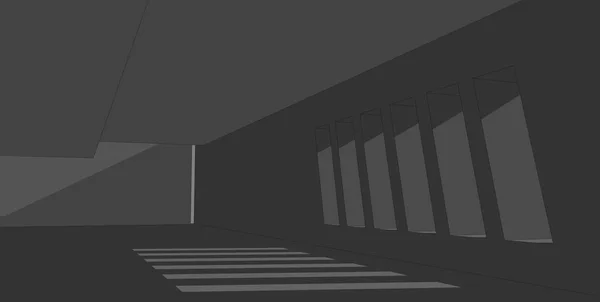 Абстрактный архитектурный фон, пустой бетонный интерьер. 3d il — стоковое фото