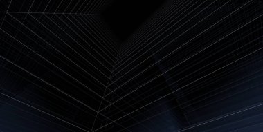 3d illüstrasyon mimarisi bina perspektif çizgileri.