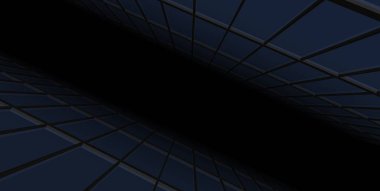 3d illüstrasyon mimarisi bina perspektif çizgileri.