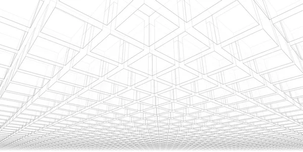 Illustration 3D architecture bâtiment perspective lignes . — Photo