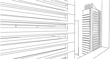 Soyut mimari çizim, illüstrasyon