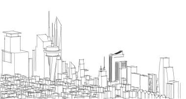 Soyut mimari çizim, illüstrasyon