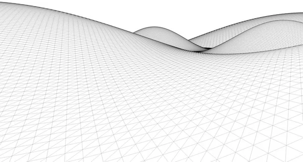 Streszczenie terenu Wireframe krajobraz tło. — Zdjęcie stockowe