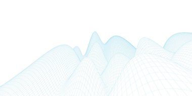 Soyut 3d tel kafes arazi ,3d İllüstrasyon, Anahat eğrisi