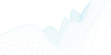 Soyut 3d tel kafes arazi ,3d İllüstrasyon, Anahat eğrisi