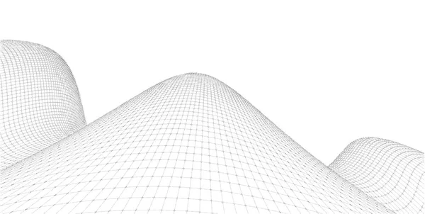 Αφηρημένο 3D έδαφος περιγράμματος επιφάνειας, απεικόνιση 3D, καμπύλη διάρθρωσης — Φωτογραφία Αρχείου
