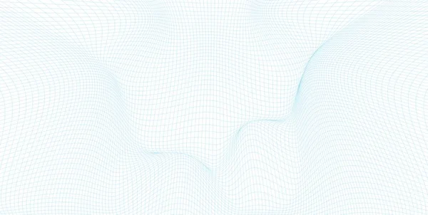 Abstraktní prostorový drátový terén, 3D ilustrace, obrysová křivka — Stock fotografie