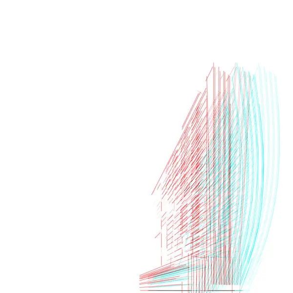 Abstract RGB glitch architecturale, kleur dubbele belichting, Glitcth — Stockfoto
