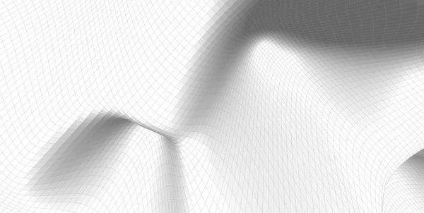추상 3D 와이어 프레임 지형, 3D 그림, 윤곽 곡선 — 스톡 사진