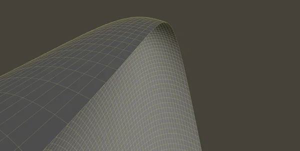 Abstract 3D wireframe terrein, 3D illustratie, omtrek curve — Stockfoto