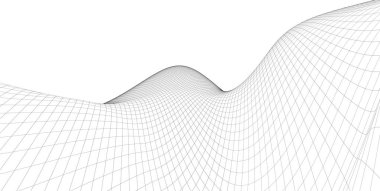 Soyut 3d tel kafes arazi ,3d İllüstrasyon, Anahat eğrisi