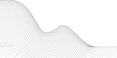 Soyut 3d tel kafes arazi ,3d İllüstrasyon, Anahat eğrisi