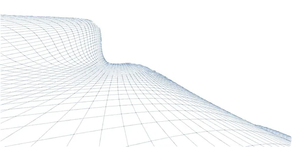 Αφηρημένο 3D έδαφος περιγράμματος επιφάνειας, απεικόνιση 3D, καμπύλη διάρθρωσης — Φωτογραφία Αρχείου