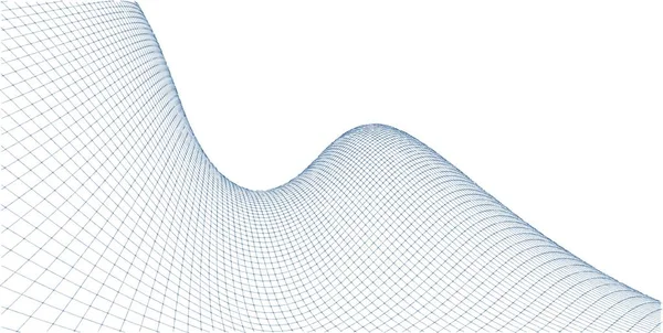 Abstrato 3d wireframe terreno, 3d ilustração, curva de contorno — Fotografia de Stock