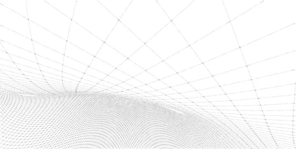 Abstrato 3d wireframe terreno, 3d ilustração, curva de contorno — Fotografia de Stock