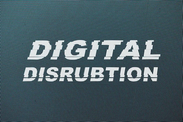 Digital Disrubtion Text Led Screen Glitch — Stockfoto