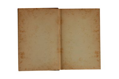 Beyaz arkaplanda izole edilmiş eski kitap, Üst görünüm