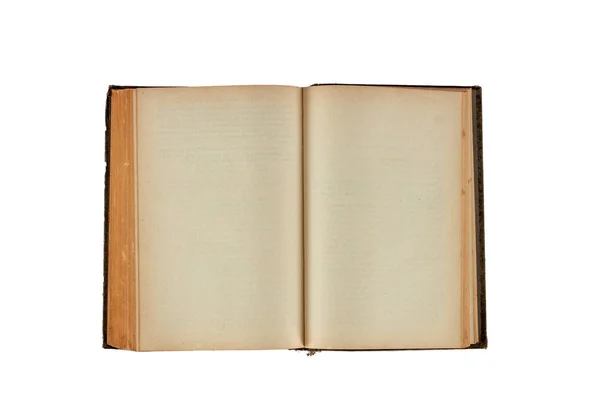 Altes Buch Offen Isoliert Auf Weißem Hintergrund Draufsicht — Stockfoto