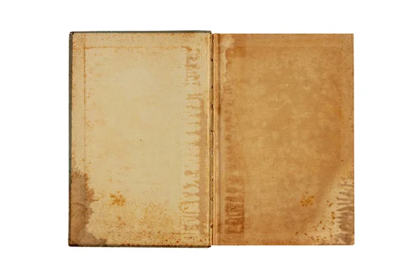 Beyaz arkaplanda izole edilmiş eski kitap, Üst görünüm