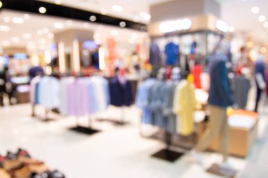 Bokeh ile soyut bulanıklık ve arka plan için mağazadaki dağıtılmış alışveriş merkezleri